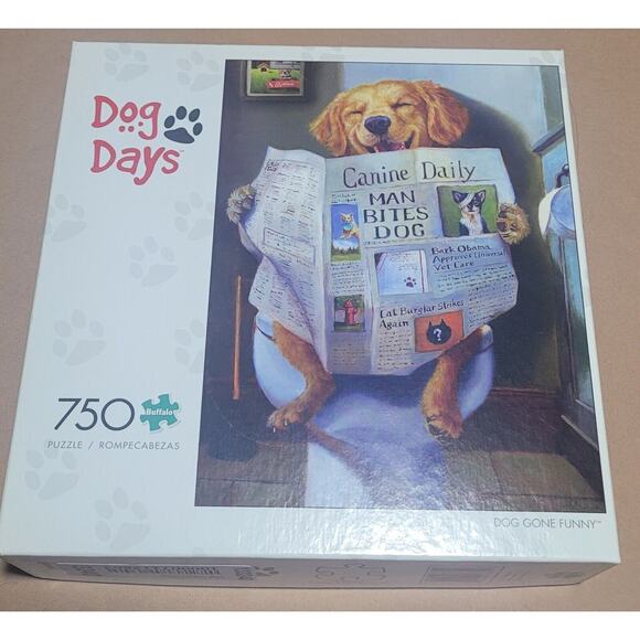 Buffalo Games Dog Days #17330 "Dog Gone Funny" 750-Piece Puzzle Complete LN - Picture 1 of 5